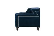 Tufted designer navy fabric sofa w/ nailhead trim by Meridian additional picture 4