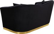 Black velvet fabric glamour style loveseat by Meridian additional picture 4