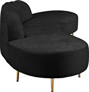 2pcs shell shape black velvet sectional sofa by Meridian additional picture 3
