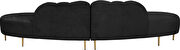 2pcs shell shape black velvet sectional sofa by Meridian additional picture 5