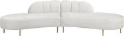2pcs shell shape cream velvet sectional sofa by Meridian additional picture 2