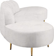 2pcs shell shape cream velvet sectional sofa by Meridian additional picture 3
