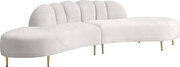 2pcs shell shape cream velvet sectional sofa by Meridian additional picture 5