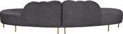 2pcs shell shape gray velvet sectional sofa by Meridian additional picture 4