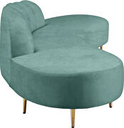 2pcs shell shape mint green velvet sectional sofa by Meridian additional picture 3