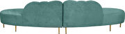 2pcs shell shape mint green velvet sectional sofa by Meridian additional picture 4