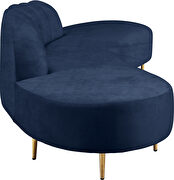 2pcs shell shape navy velvet sectional sofa by Meridian additional picture 2