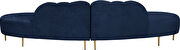 2pcs shell shape navy velvet sectional sofa by Meridian additional picture 3
