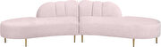2pcs shell shape pink velvet sectional sofa by Meridian additional picture 2