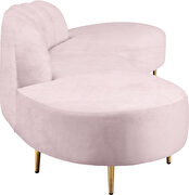 2pcs shell shape pink velvet sectional sofa by Meridian additional picture 4