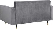 Contemporary gray velvet loveseat by Meridian additional picture 3