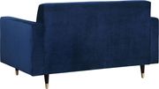 Contemporary navy velvet loveseat by Meridian additional picture 2