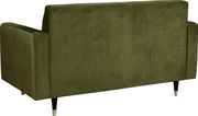 Contemporary olive velvet loveseat by Meridian additional picture 2