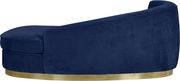 Navy velvet contemporary chaise lounge by Meridian additional picture 2