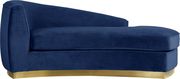 Navy velvet contemporary chaise lounge by Meridian additional picture 3