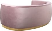 Pink velvet contemporary loveseat  w/ curved base by Meridian additional picture 2