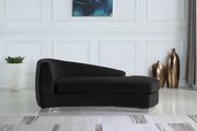 Black velvet contemporary sofa w/ curved base by Meridian additional picture 4