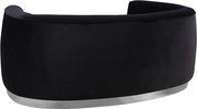 Black velvet contemporary sofa w/ curved base by Meridian additional picture 5