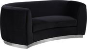 Black velvet contemporary sofa w/ curved base by Meridian additional picture 6