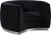 Black velvet contemporary sofa w/ curved base by Meridian additional picture 7