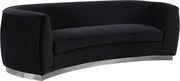 Black velvet contemporary sofa w/ curved base by Meridian additional picture 9