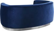 Navy velvet contemporary loveseat by Meridian additional picture 2