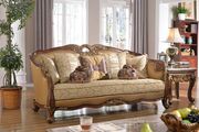 Cherry finish traditional classic fabric sofa by Meridian additional picture 2