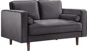 Velvet fabric contemporary loveseat w/ tufted seat by Meridian additional picture 2