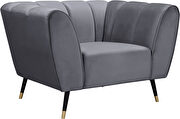 Low-profile channel tufted contemporary chair by Meridian additional picture 6