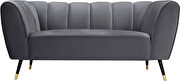 Low-profile channel tufted contemporary loveseat by Meridian additional picture 5