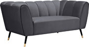 Low-profile channel tufted contemporary loveseat by Meridian additional picture 9