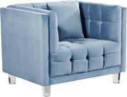 Blue tufted velvet / acrylig legs modern sofa by Meridian additional picture 2