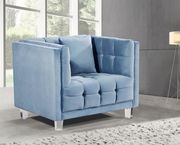 Blue tufted velvet / acrylig legs modern sofa by Meridian additional picture 3