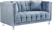 Blue tufted velvet / acrylig legs modern sofa by Meridian additional picture 4