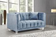 Blue tufted velvet / acrylig legs modern sofa by Meridian additional picture 5