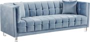 Blue tufted velvet / acrylig legs modern sofa by Meridian additional picture 8