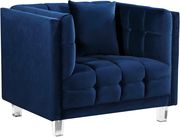 Navy tufted velvet / acrylig legs modern sofa by Meridian additional picture 2