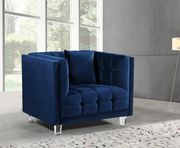Navy tufted velvet / acrylig legs modern sofa by Meridian additional picture 3