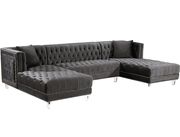 Velvet tufted 3pcs sectional sofa by Meridian additional picture 2