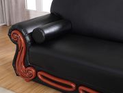Traditional style bonded leather chaise in black by Meridian additional picture 2
