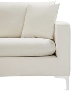 Cream velvet fabric contemporary sofa by Meridian additional picture 2