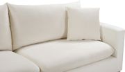 Cream velvet fabric contemporary sofa by Meridian additional picture 6