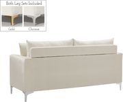 Cream velvet fabric contemporary loveseat by Meridian additional picture 3