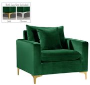 Green velvet fabric contemporary chair by Meridian additional picture 2