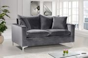 Gray velvet fabric contemporary loveseat by Meridian additional picture 2