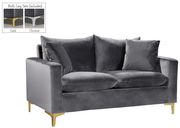 Gray velvet fabric contemporary loveseat by Meridian additional picture 3