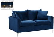 Navy velvet fabric contemporary loveseat by Meridian additional picture 4