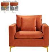 Cognac velvet fabric contemporary chair by Meridian additional picture 3