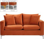Cognac velvet fabric contemporary loveseat by Meridian additional picture 2