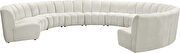 10 pcs cream velvet modular sectional sofa by Meridian additional picture 4